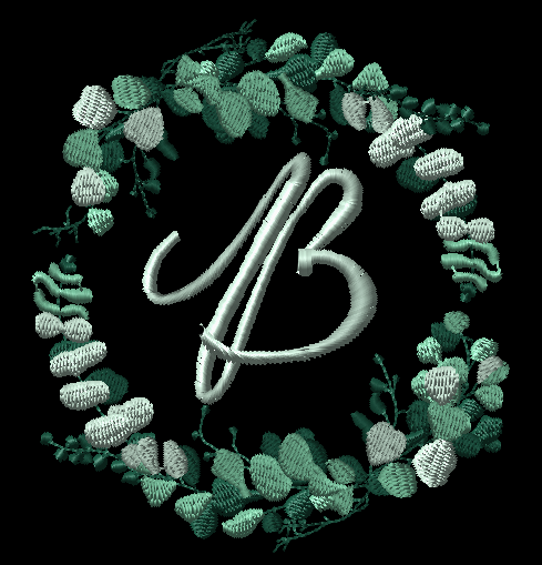 Embroidered B Wreath